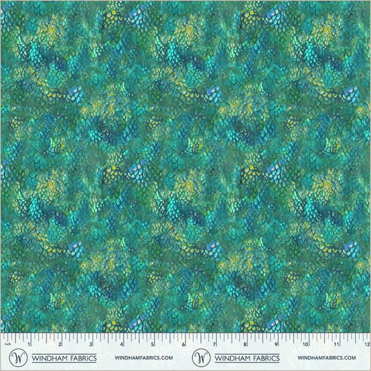 Dragon Scales in Teal (54811d-10) | Dragon Kingdom | Whistler Studios | Windham